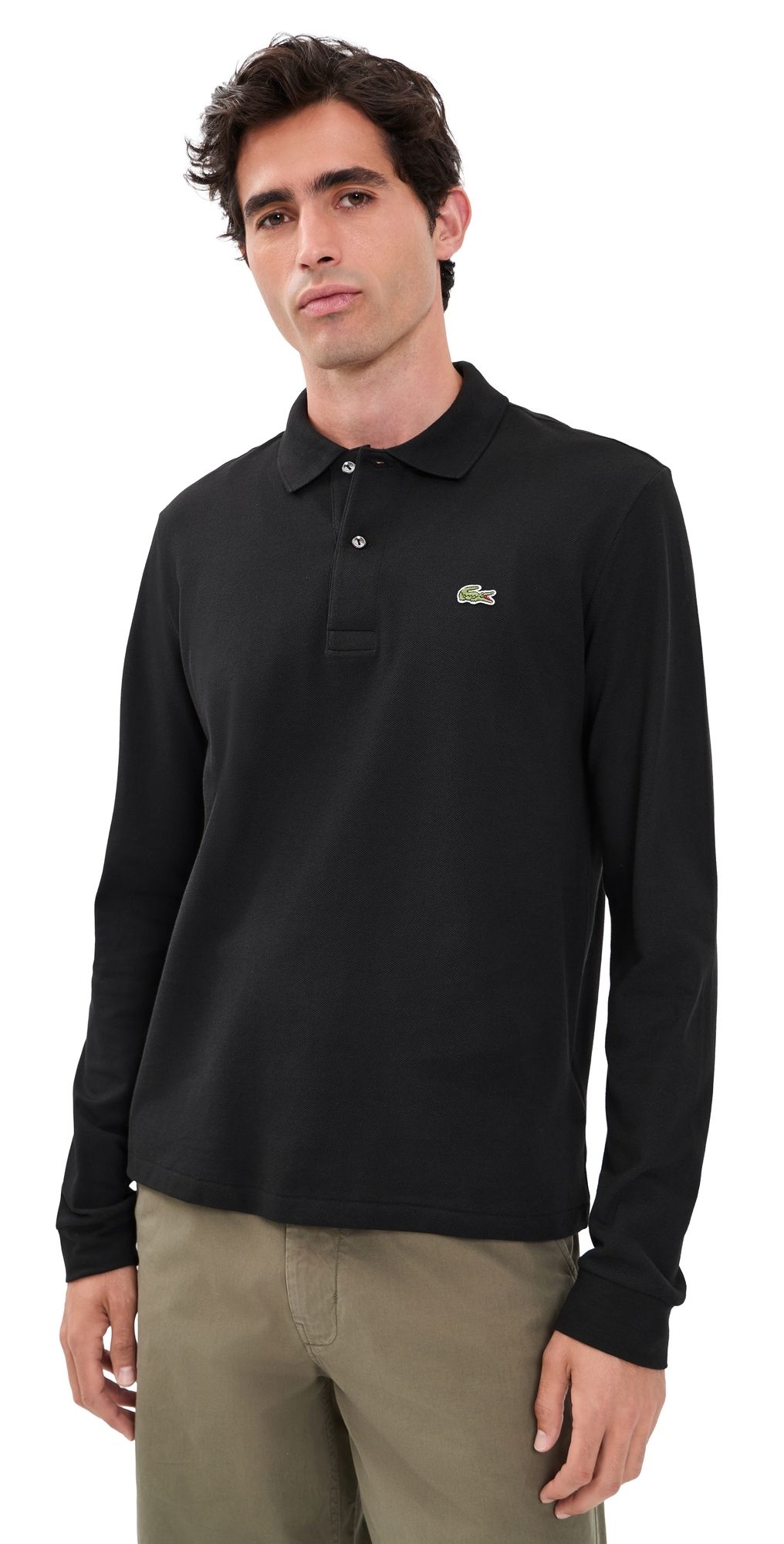 Lacoste Long Sleeve Original Cotton Pique Polo Black M