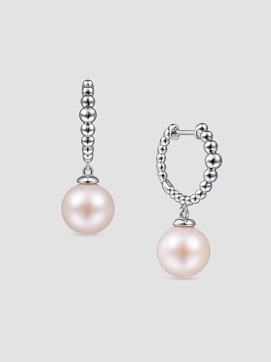 Gabriel & Co Women's Bujukan Sterling Silver & Cultured Freshwater Pearl Huggie Hoops - Sterling Silver