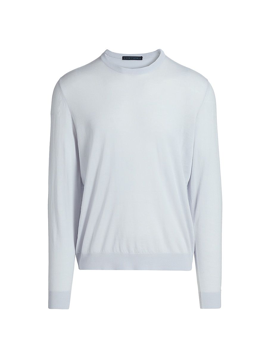 Men's Wool Crewneck Sweater - Optical White - Size Medium
