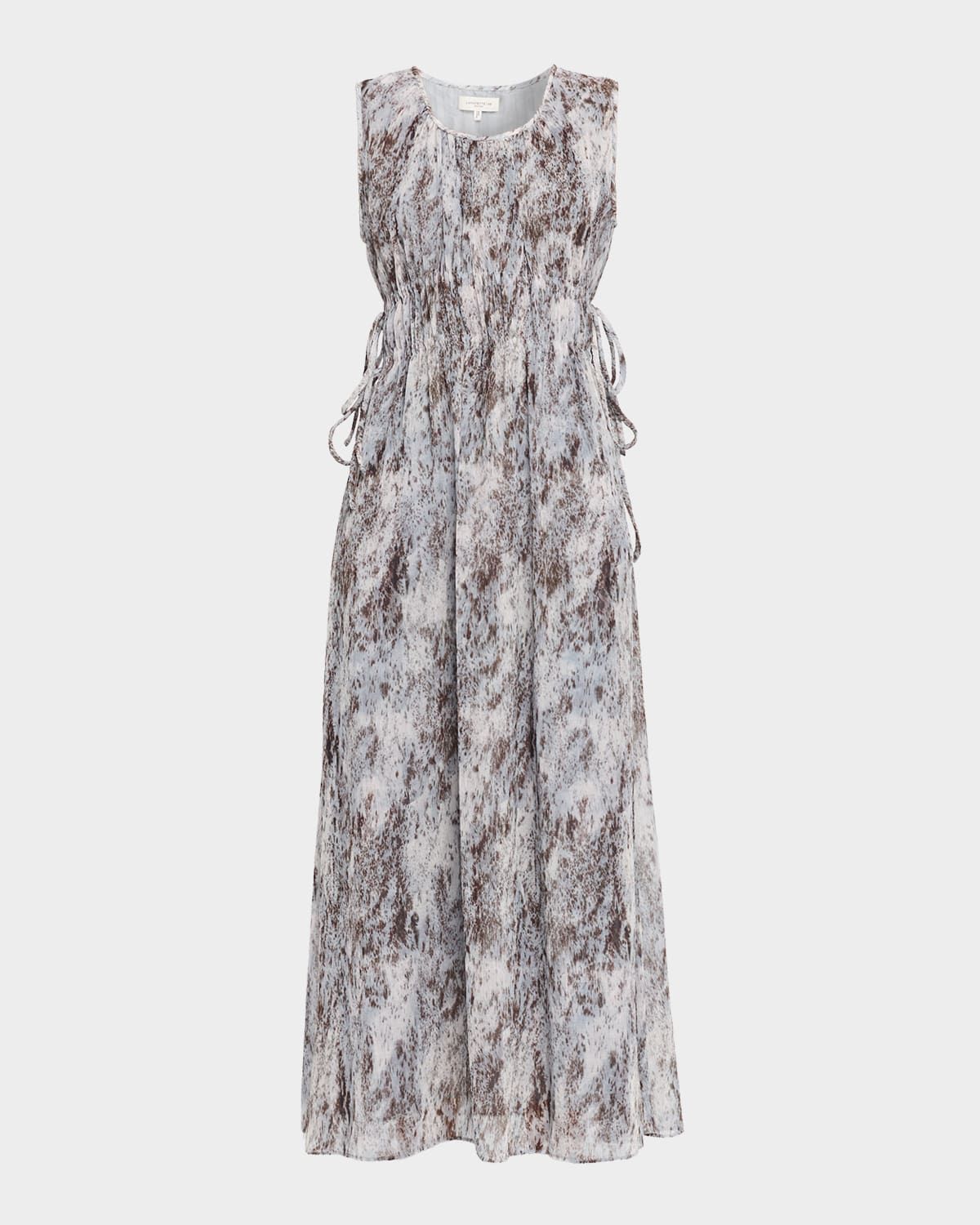 Sleeveless Gathered Waist Midi Dress