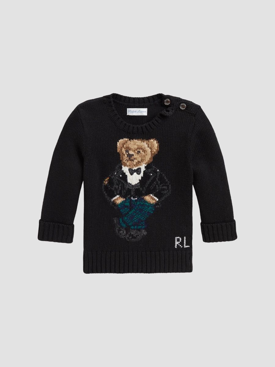 Polo Ralph Lauren Boy's Baby Boy's Polo Bear Cotton Crewneck Sweater - Polo Black - Size 12 Months