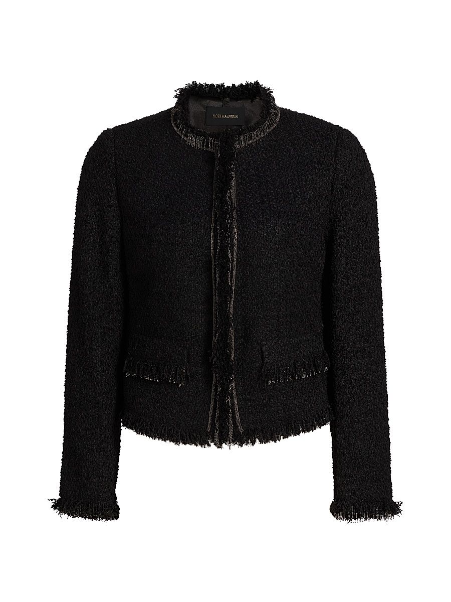 Women's Lando Tweed Jacket - Black - Size XXL