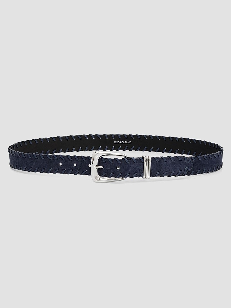 Women's Arch Suede Whipstitch Belt - Navy - Size XL