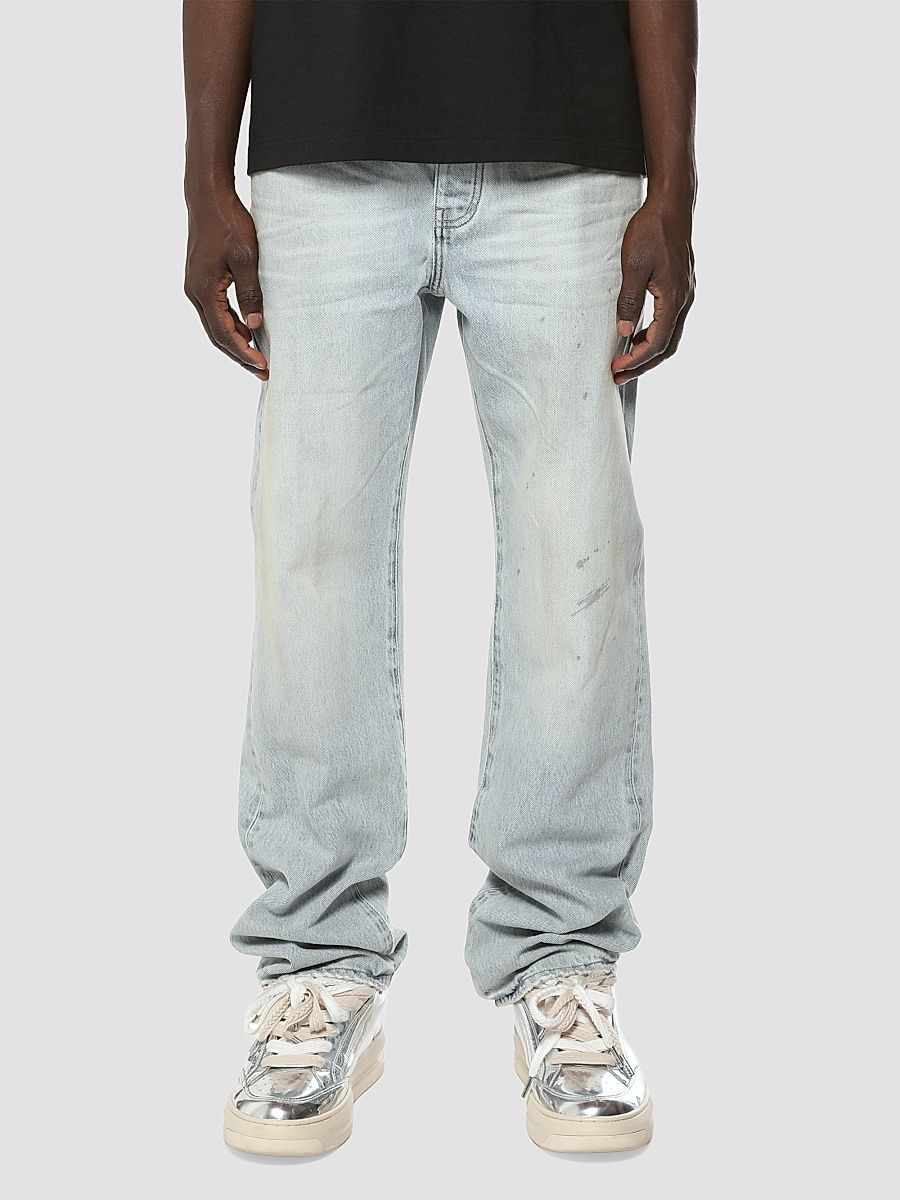 Men's Mechanic Dirty Cotton Straight-Leg Jeans - Light Indigo - Size 40