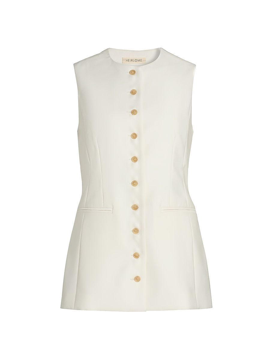 Women's Paulina Sleeveless Wool-Silk Top - Ivory - Size 10