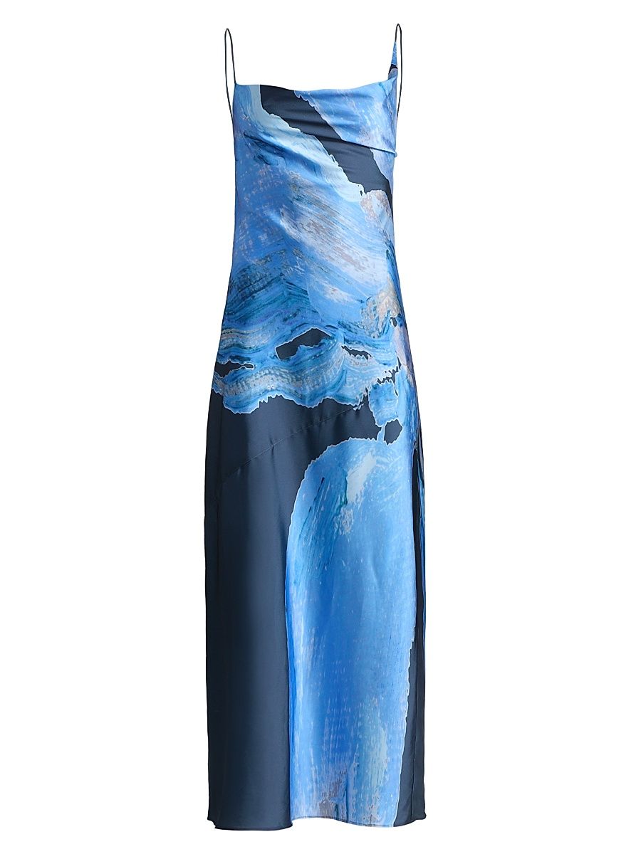 Women's Alis Printed Maxi Slipdress - Petrol Bloom - Size 2