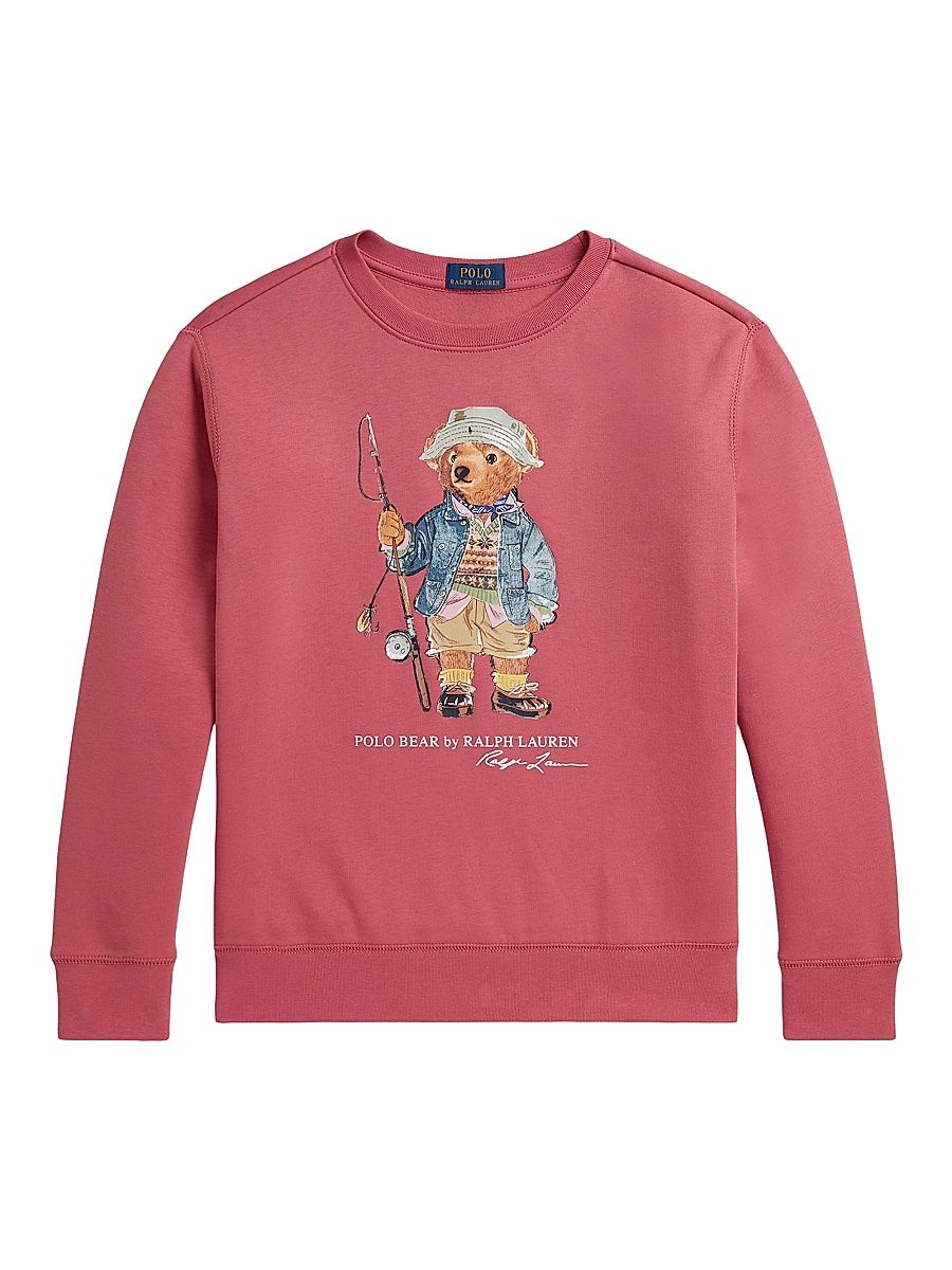 Little Boy's & Boy's Polo Bear Crewneck Sweatshirt - Adirondack Berry - Size 14