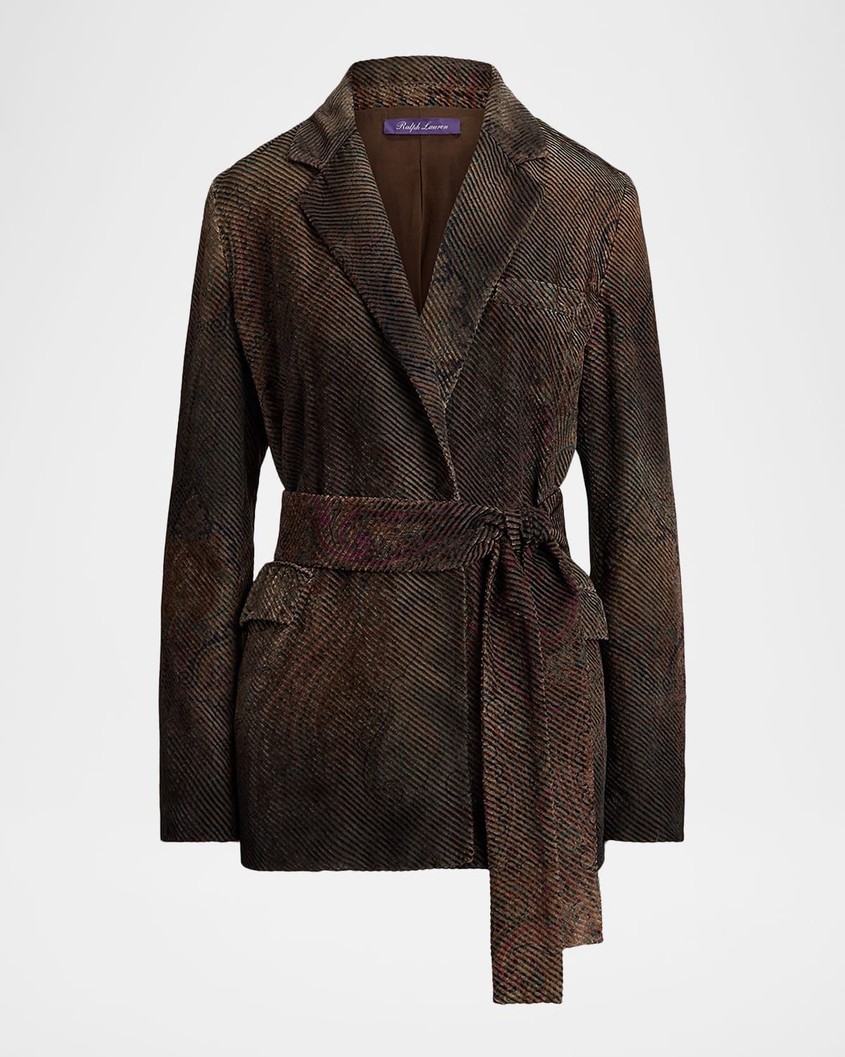 Lilliana Burnished Paisley Velvet Twill Blazer