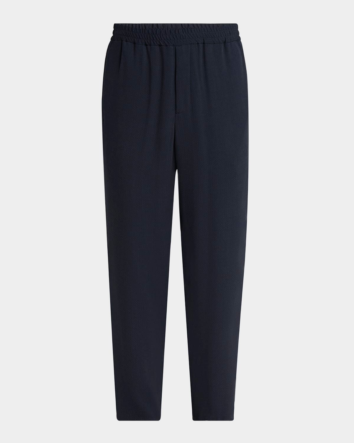 Men & apos;s Micro-Chevron Cupro and Viscose Pull-On Pants