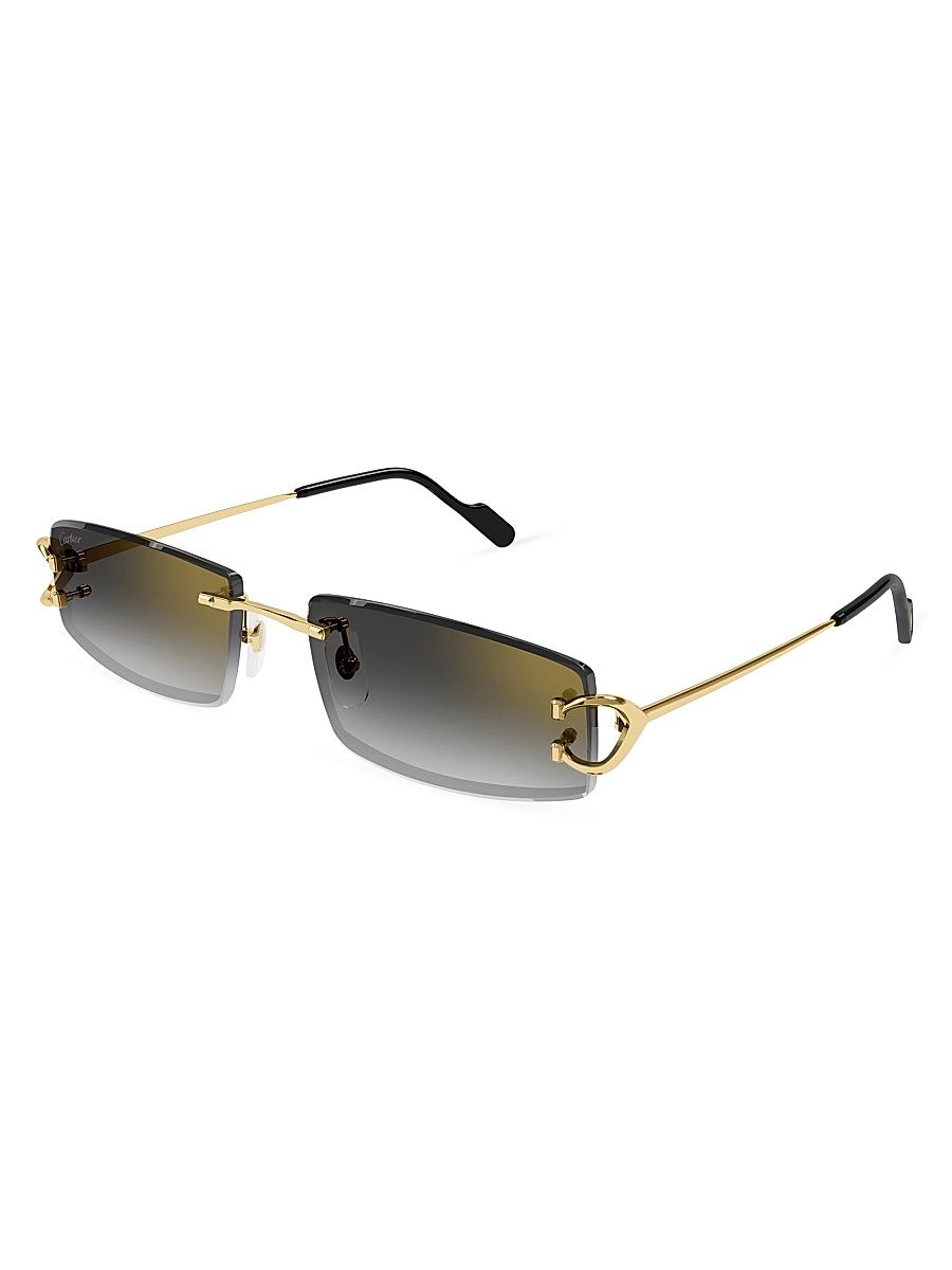 Men's C Decor 56MM Rectangular Sunglasses - Gold Grey Gradient