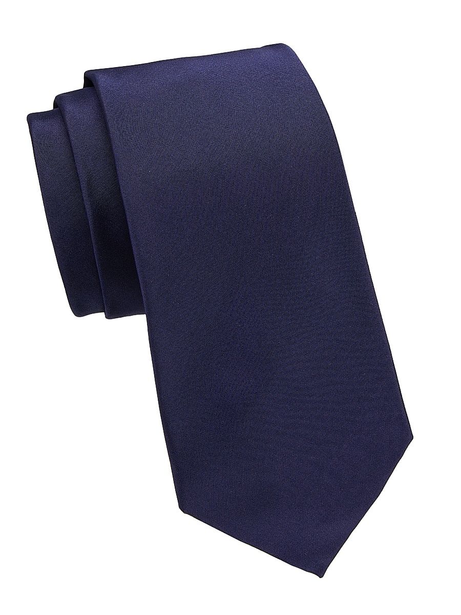 Men's Purple Label Peau de Soie Silk Tie - Navy Peaudesoie
