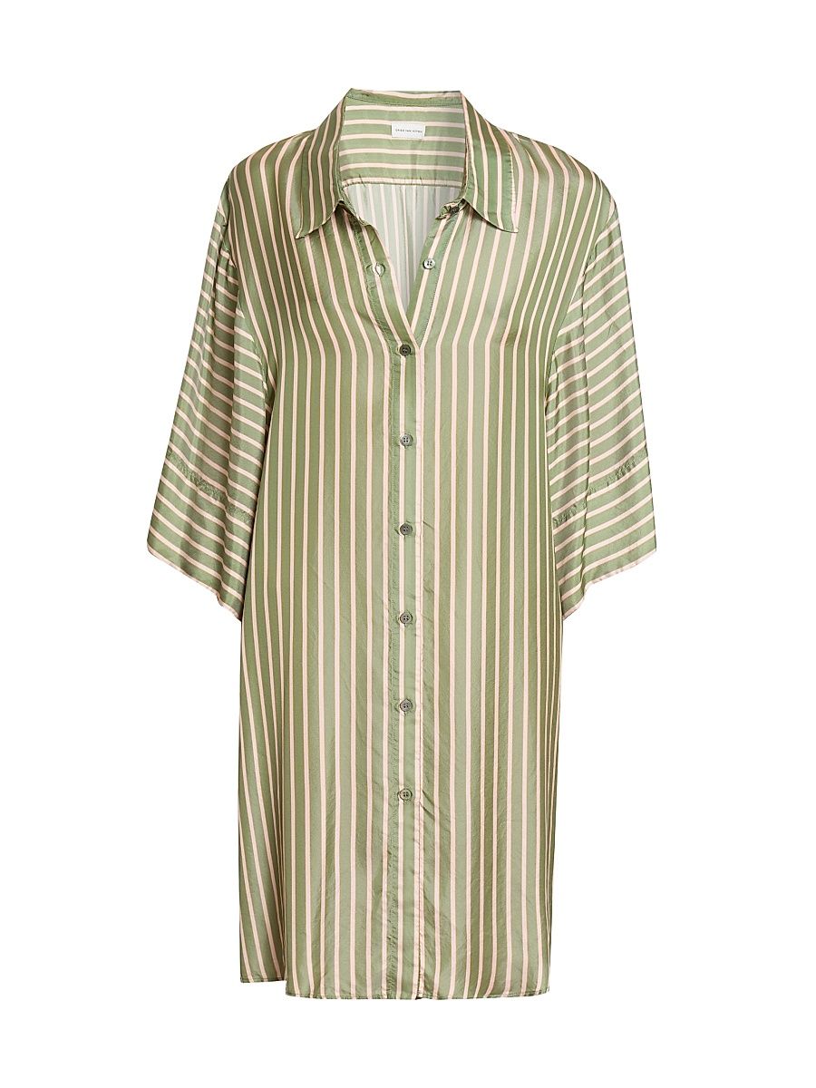 Women's Drea Striped Shirtdress - Green - Size 4