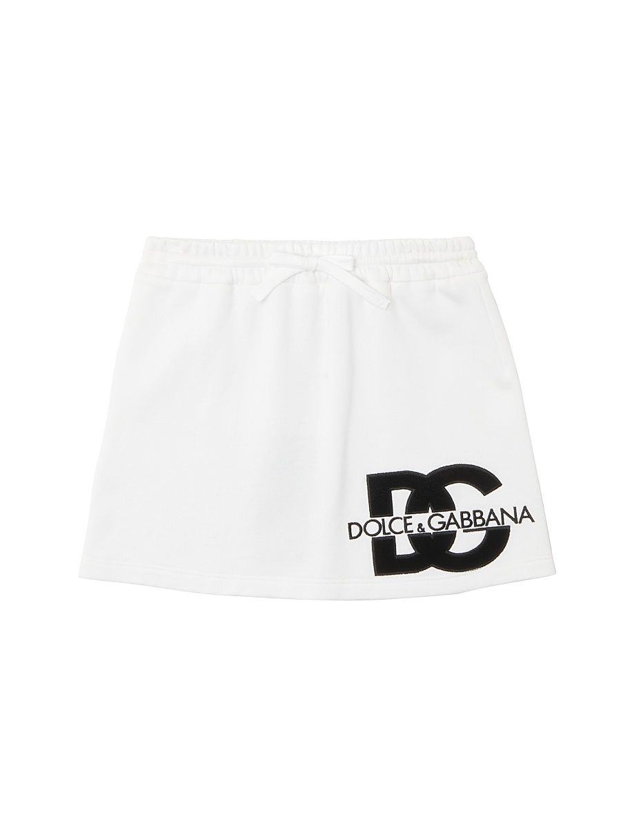 Little Girl's & Girl's Logo Cotton Drawstring Miniskirt - White - Size 8