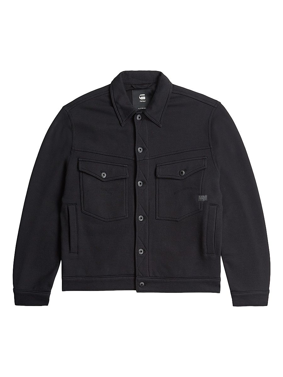 Men's Dakota Cotton Regular-Fit Sweater Jacket - Dark Black - Size XL