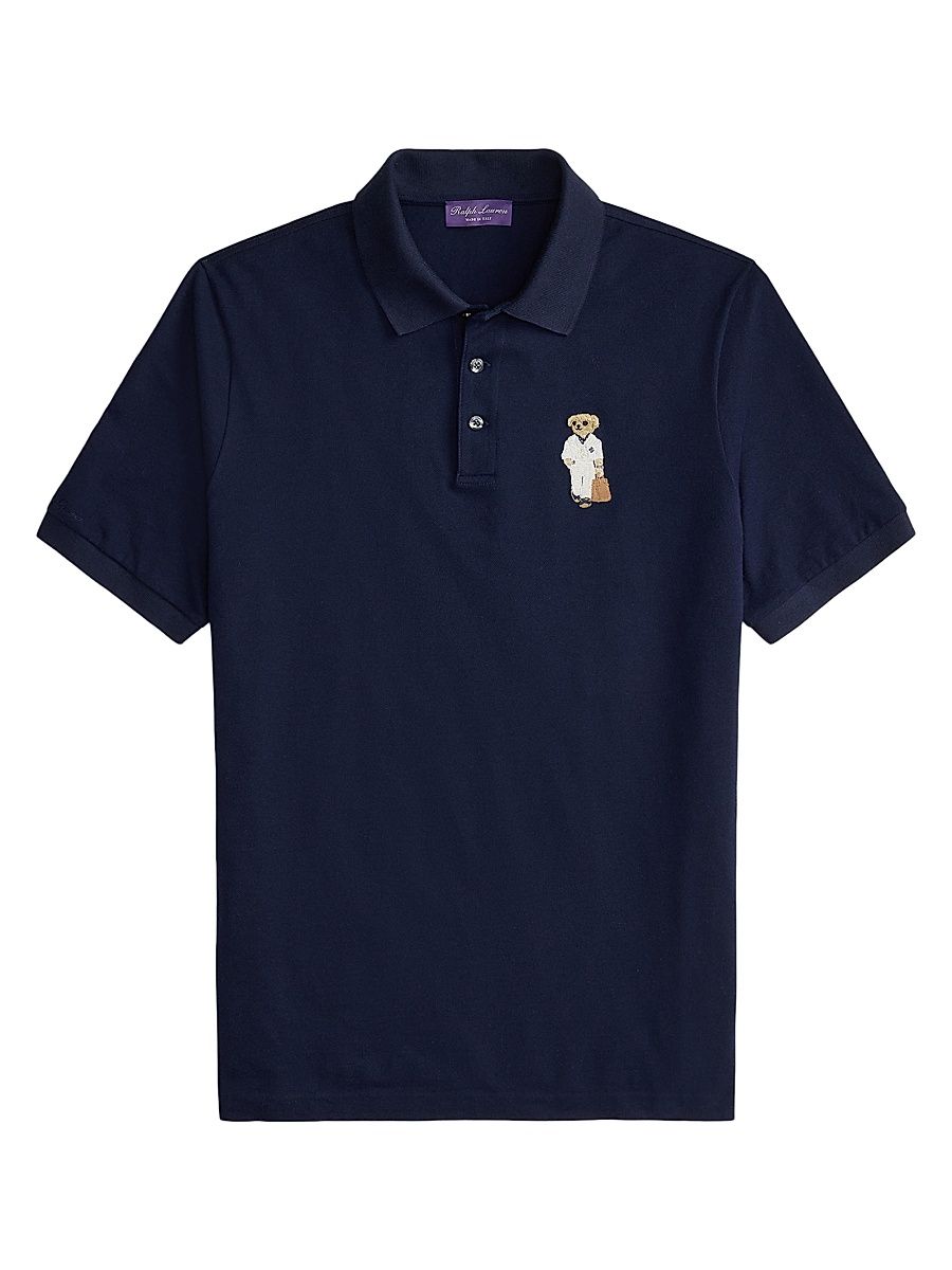 Men's Polo Bear Cotton-Cashmere Polo Shirt - Classic Chairman Navy - Size XXL