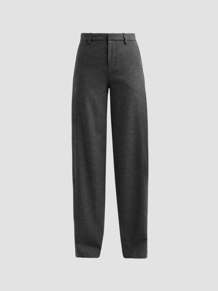 Vince Women's Houndstooth Wool-Blend Wide-Leg Trousers - Grey Combo - Size 8
