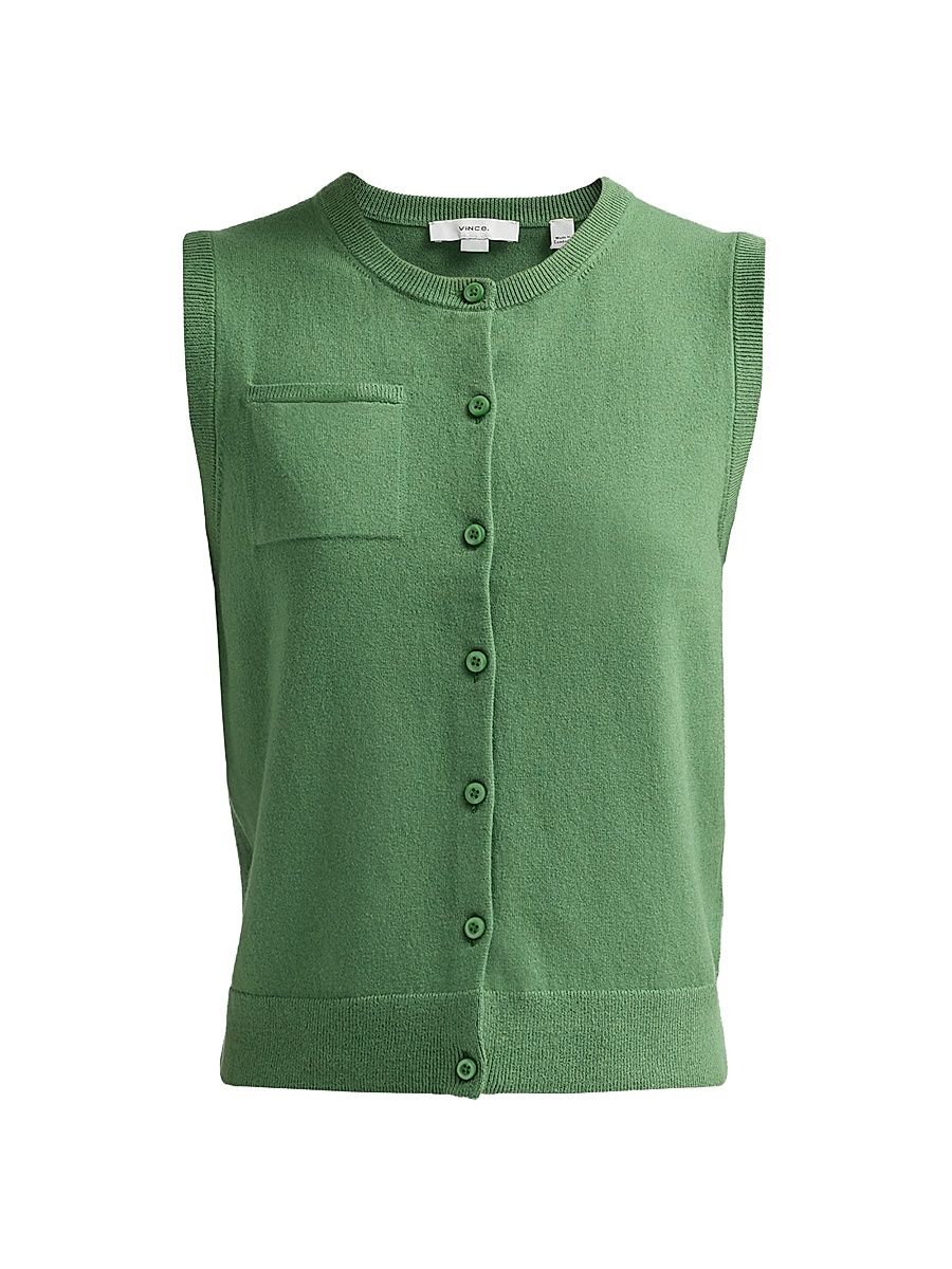 Women's Patch Pocket Cardigan-Style Tank - Garden - Size XS