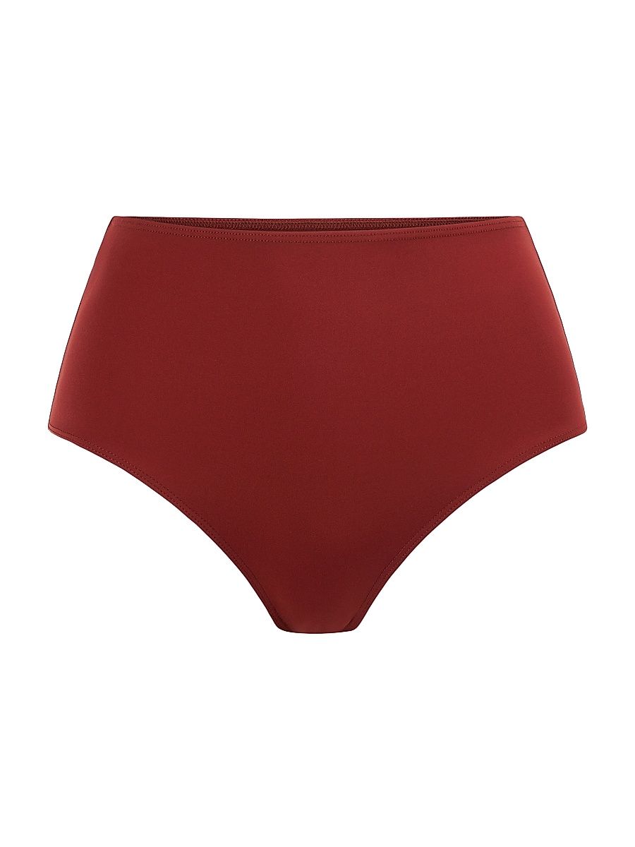 Women's Isla High-Rise Bikini Bottom - Syrah - Size Medium