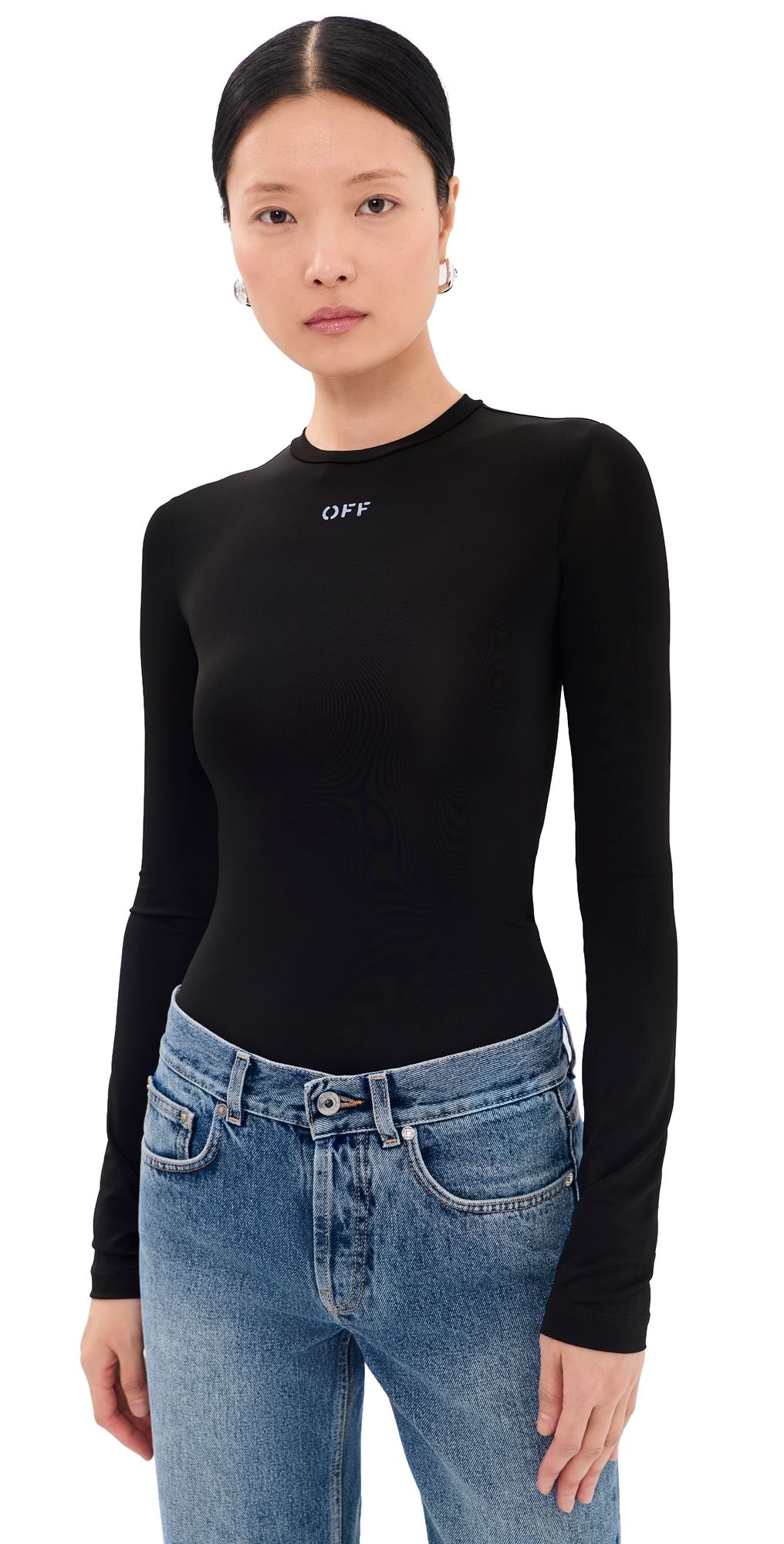 Off-White Off Stamp Second Skin Long Sleeve Crew Tee Black 44