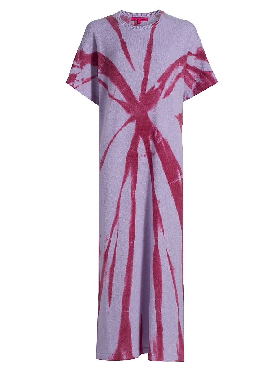 Women's Mythic Oversized Dyed Cashmere T-Shirt Maxi Dress - Lilac Red Cedar - Size Medium