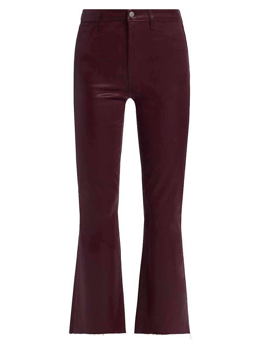 Women's Kendra Crop Flare Jeans - Deep Mauve Coated - Size 31