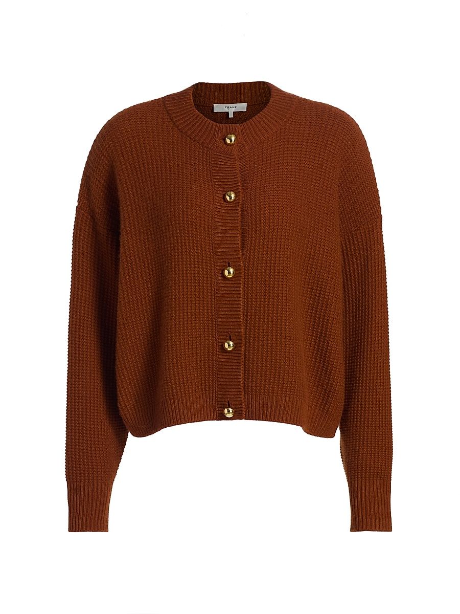Women's The Femme Wool-Cashmere Cardigan - Rust - Size XL