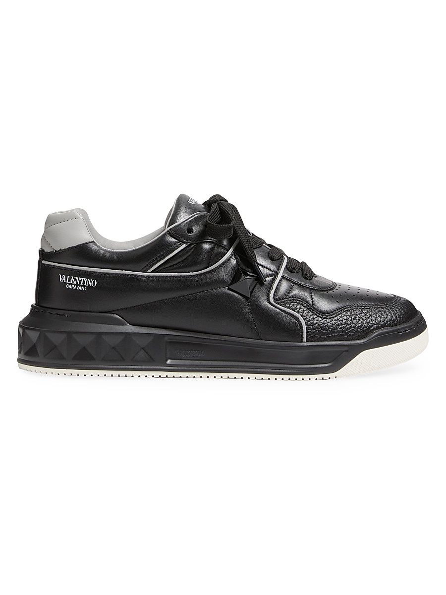 Men's One Stud Low-Top Nappa Sneaker - Black - Size 14