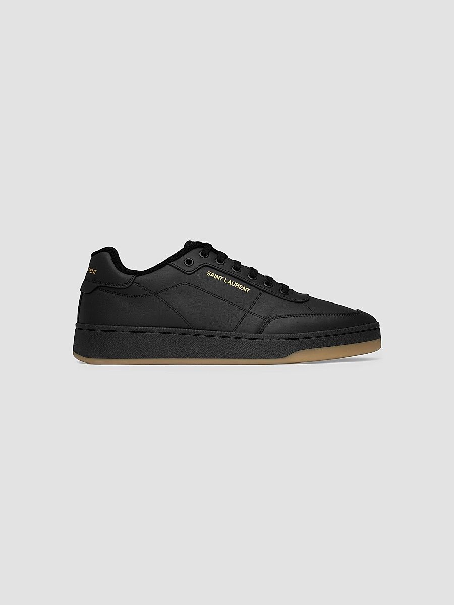 Saint Laurent Men's SL61 Sneakers in Smooth Leather - Black - Size 13