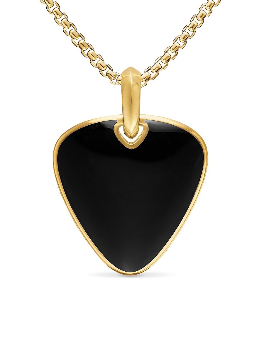 Men's Streamline Pick Amulet in 18K Yellow Gold - Black Onyx