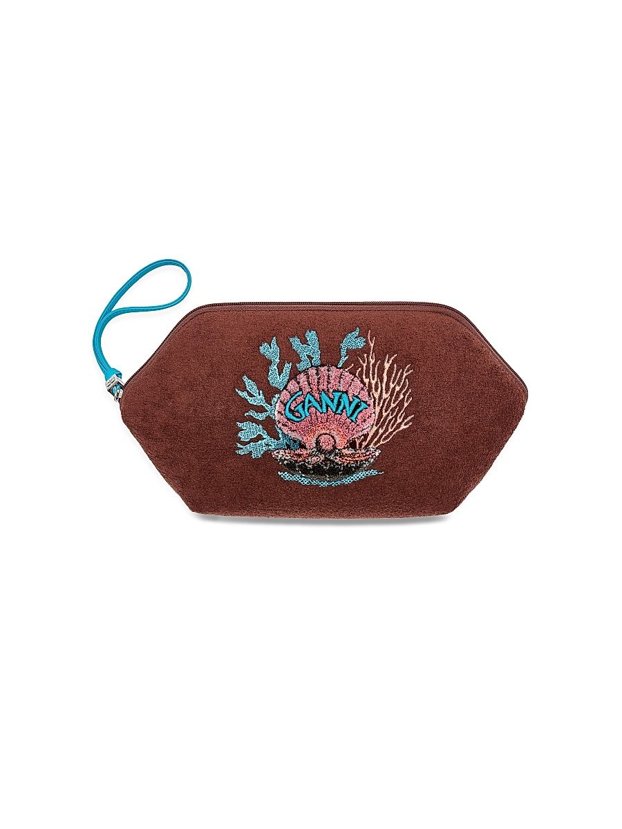 Women's Bikini Towel Graphic Cotton-Blend Pouch - Chicory Coffee