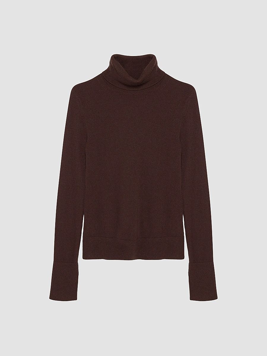 Women's Fenwick Cashmere Turtleneck Top - Chocolate - Size XS
