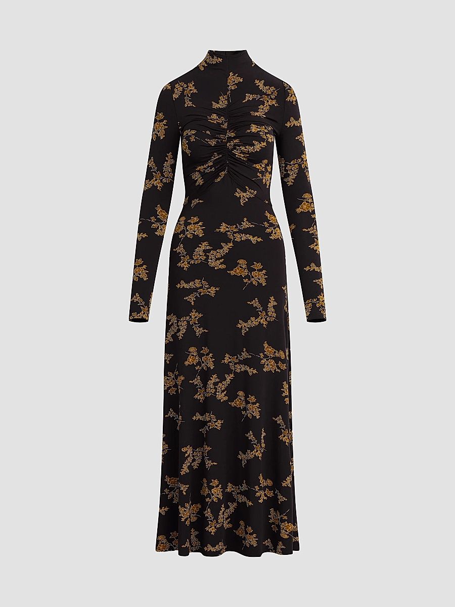 Women's The Lucia Maxi Dress - Navy Vine Floral - Size XS