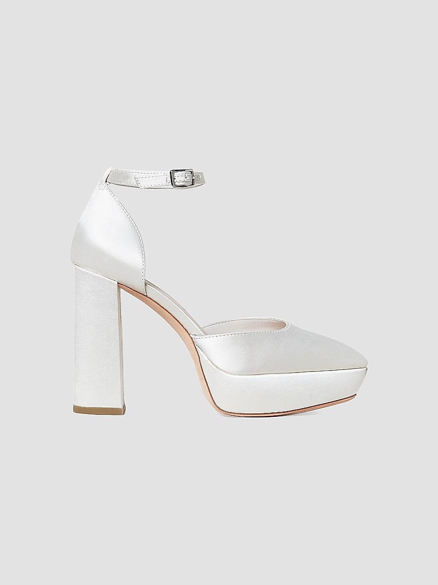 Women's Selina Ankle-Strap Platform Pumps - Cream - Size 7.5