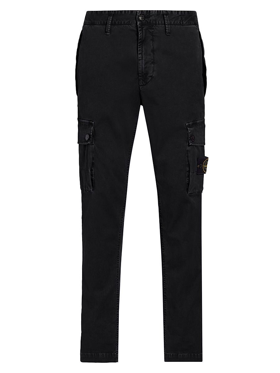 Men's Broken Twill Cotton Trousers - Black - Size 38