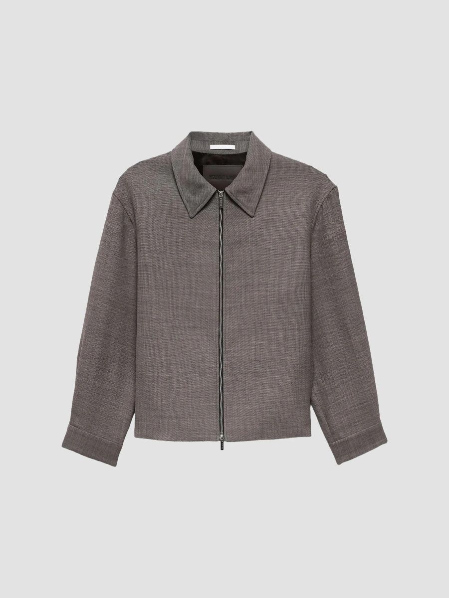 Helmut Lang Men's Wool-Blend Shirt Jacket - Beige Melange - Size XL