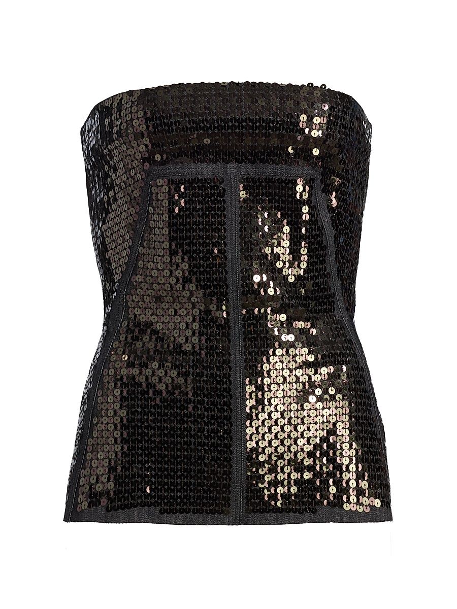 Women's Concordians Sequin Bustier Top - Black Bronze - Size 4