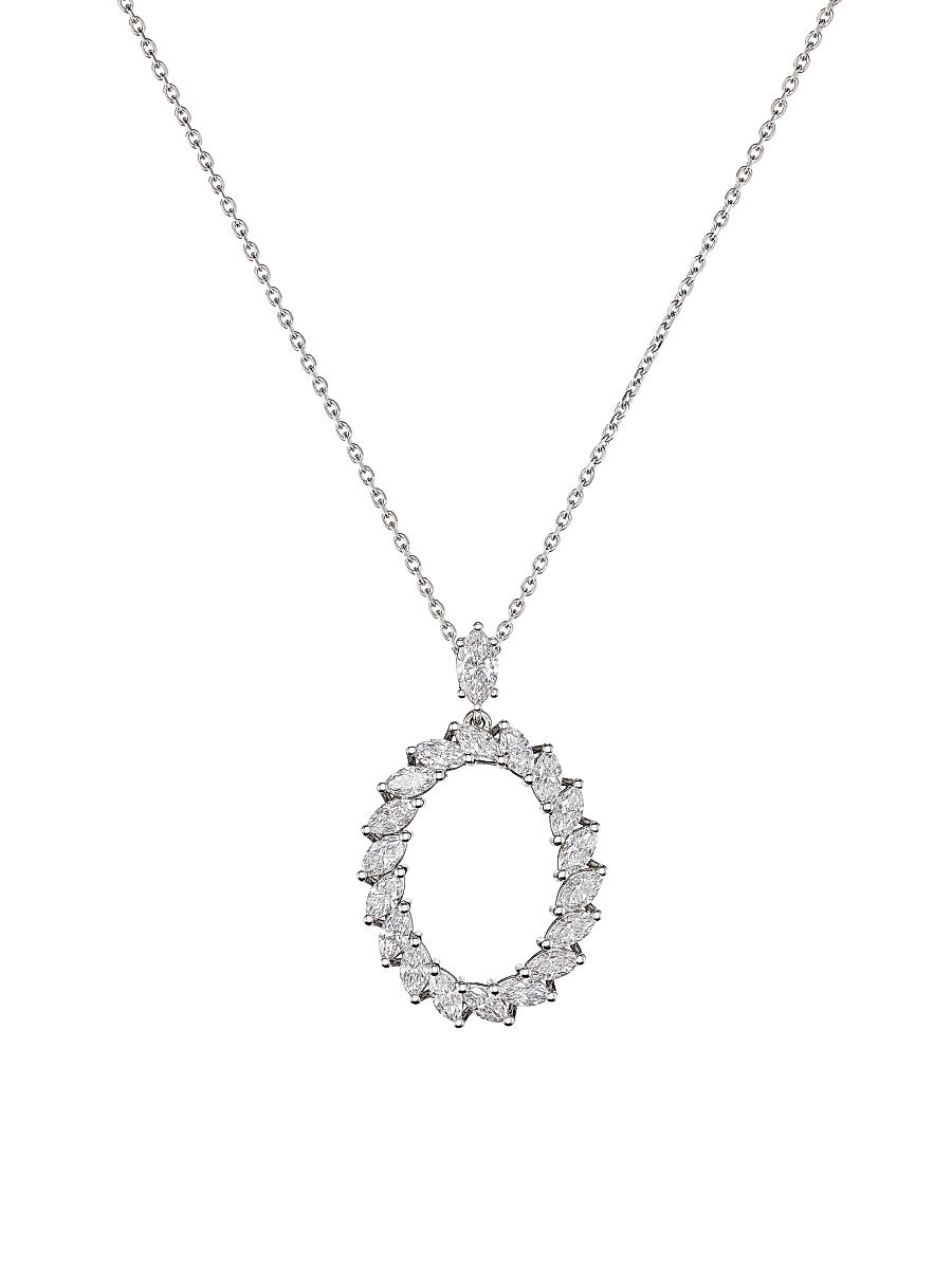 Women's L'Heure du Diamant Marquise 18K White Gold & 3.30 TCW Diamond Pendant Necklace - White Gold