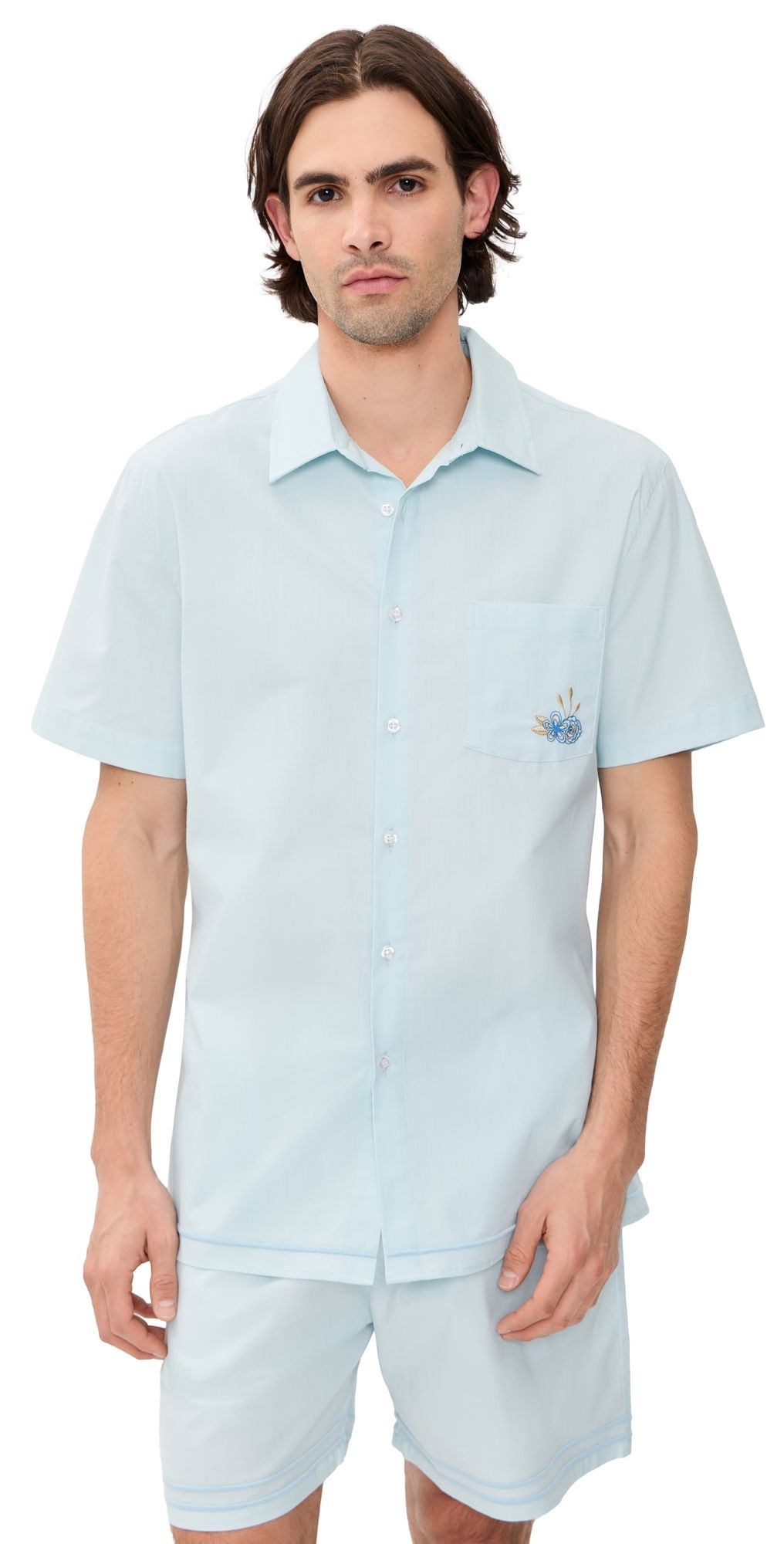Fanm Mon Efe Embroidered Shirt Blue S