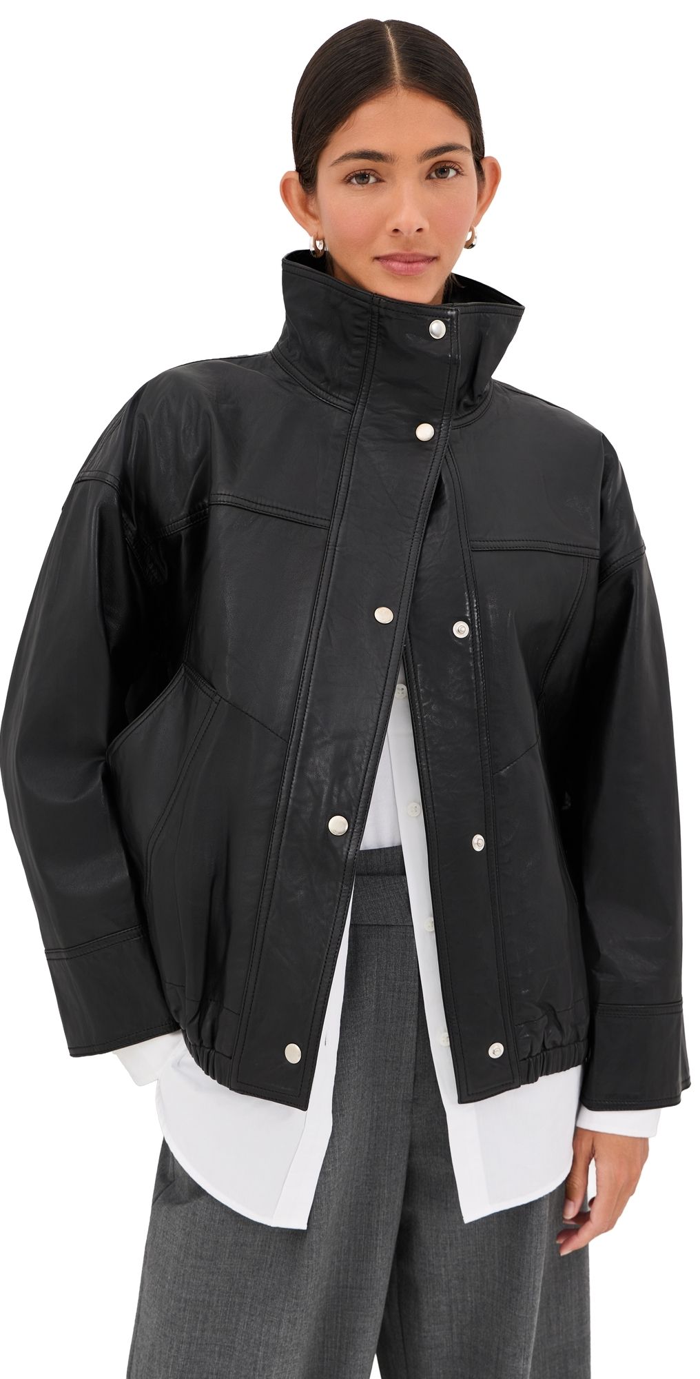 Róhe Reinvented Leather Jacket Black 34