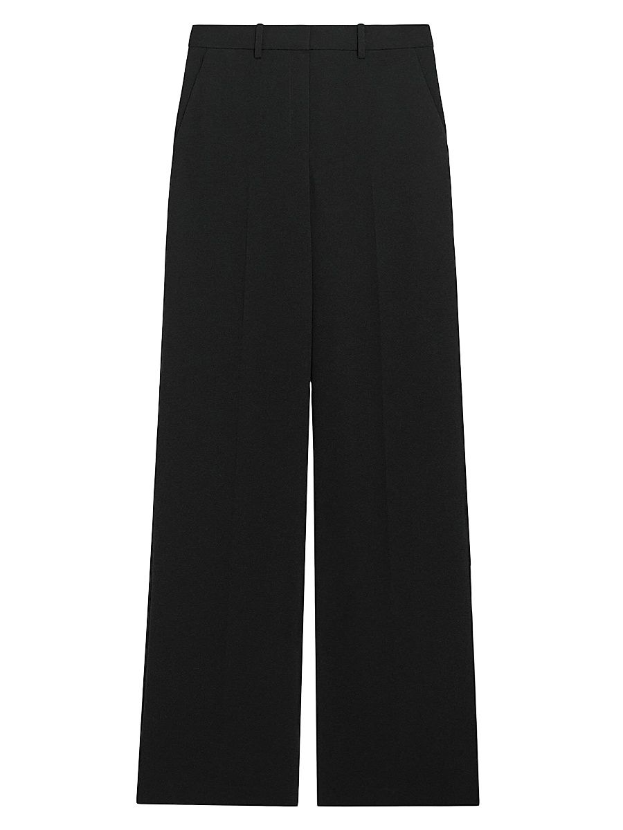 Women's Relaxed Straight-Fit Trousers - Black - Size 16