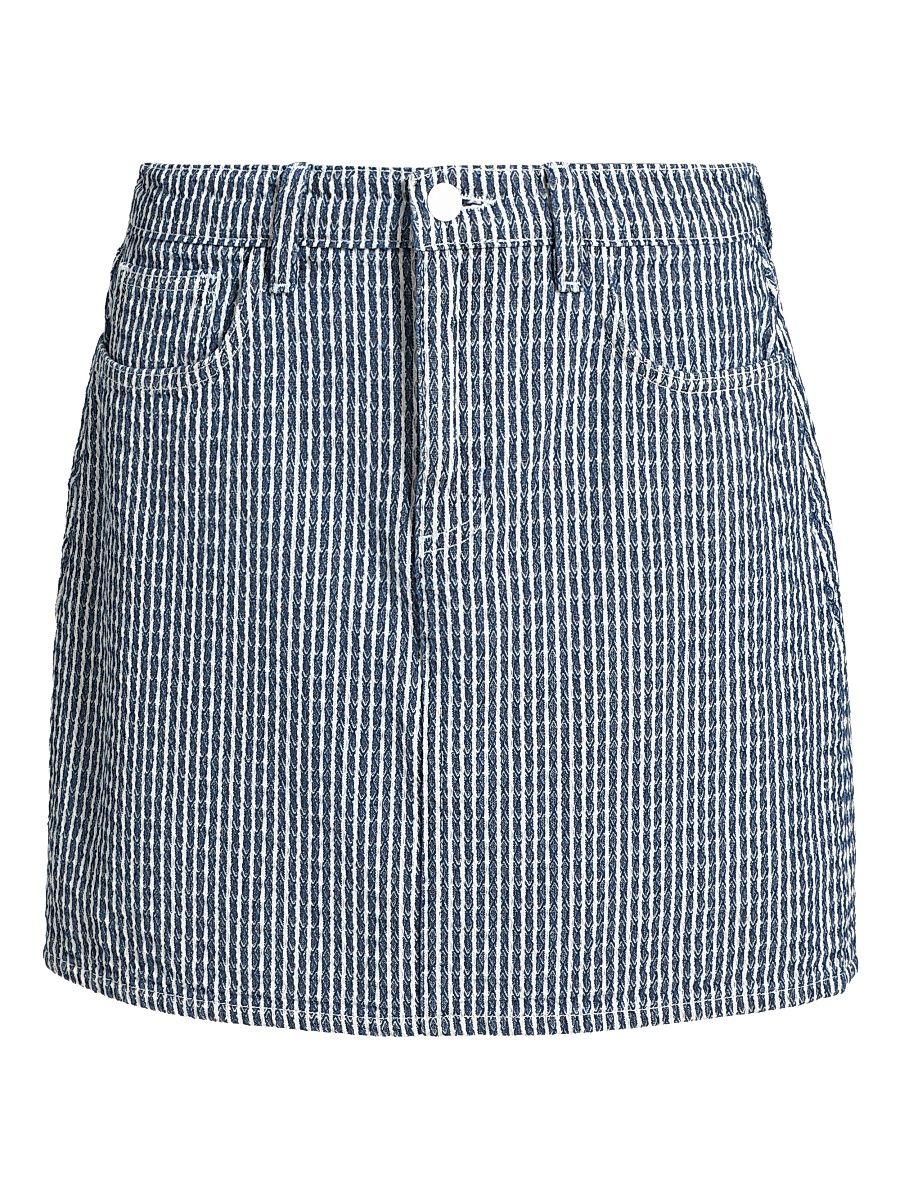 Women's Jolene Striped Denim Miniskirt - Vista Blue Stripe - Size 32