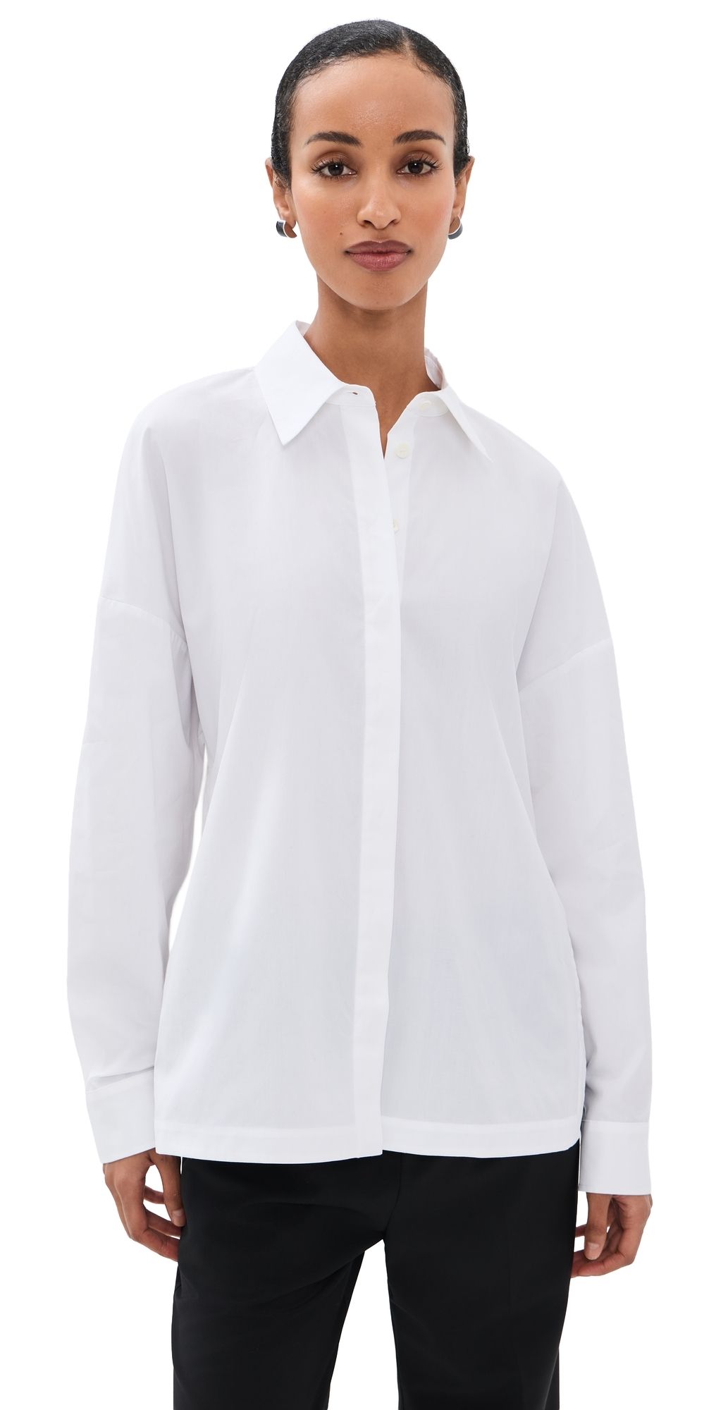 Tibi New Shirting Gabe Oversized Shirt White S