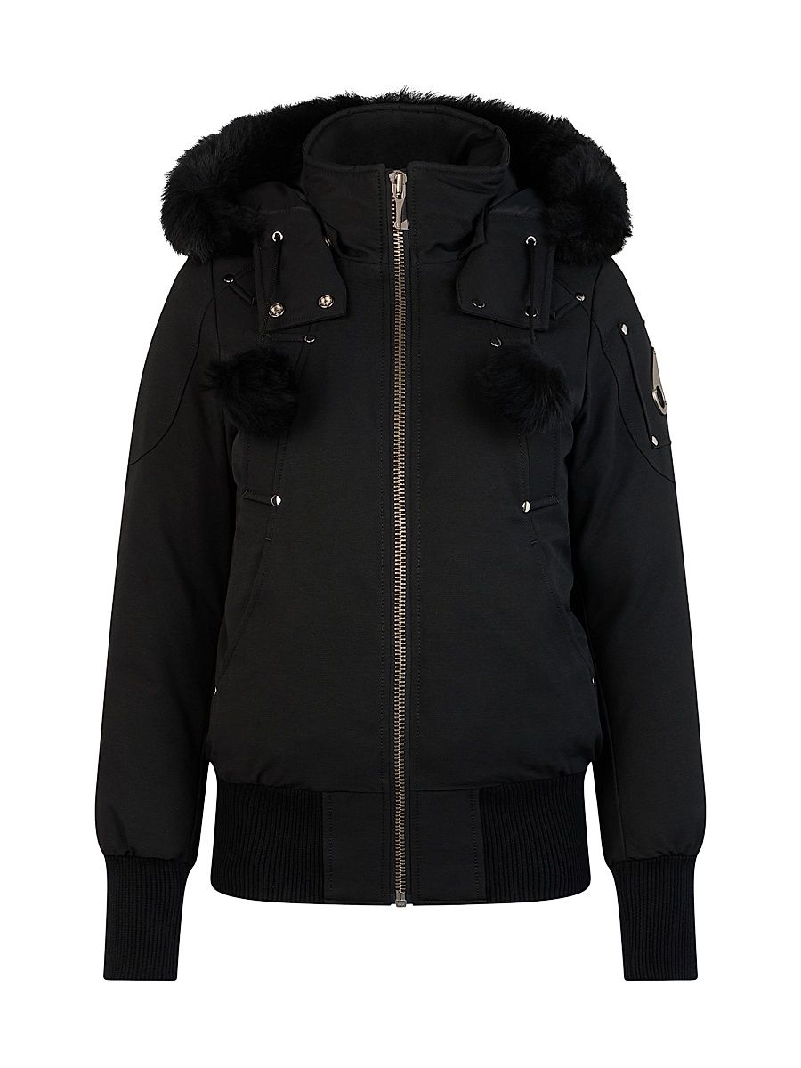 Women's Debbie Down Bomber Coat - Black Black - Size Large