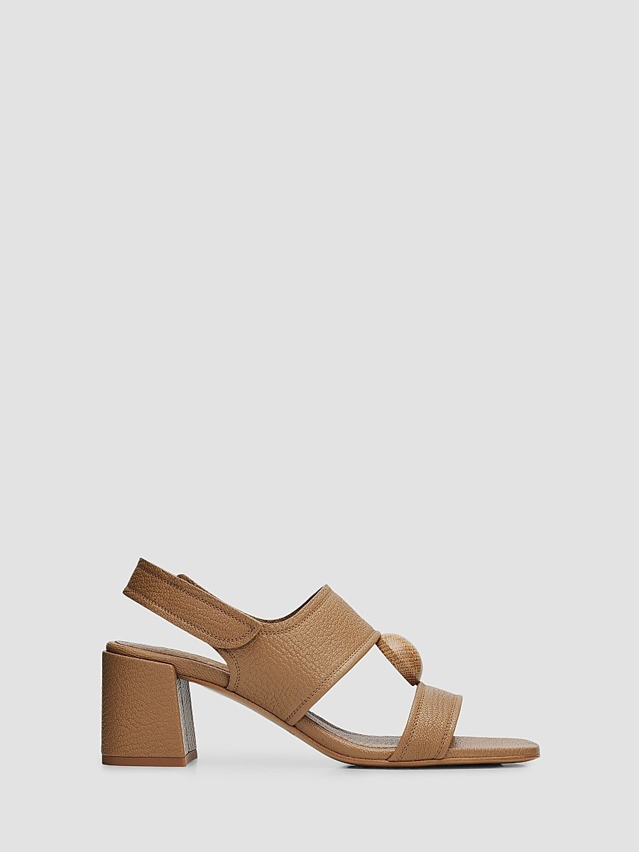 Women's Uriana Wood Sphere 55MM Block Heel Sandals - Beige Petitgrain - Size 11
