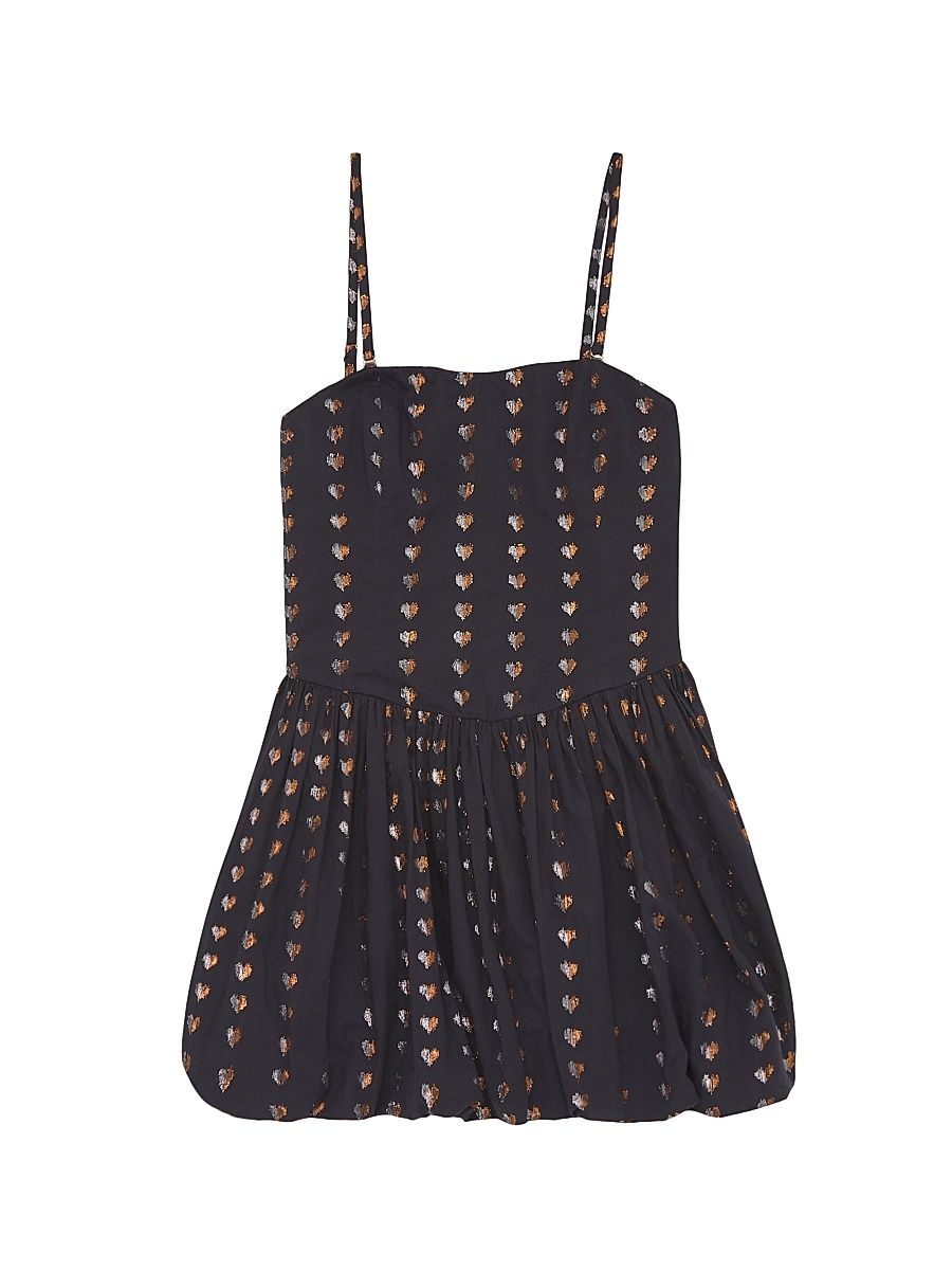 Girl's Daniela Metallic Heart Bubble Dress - Black - Size 16