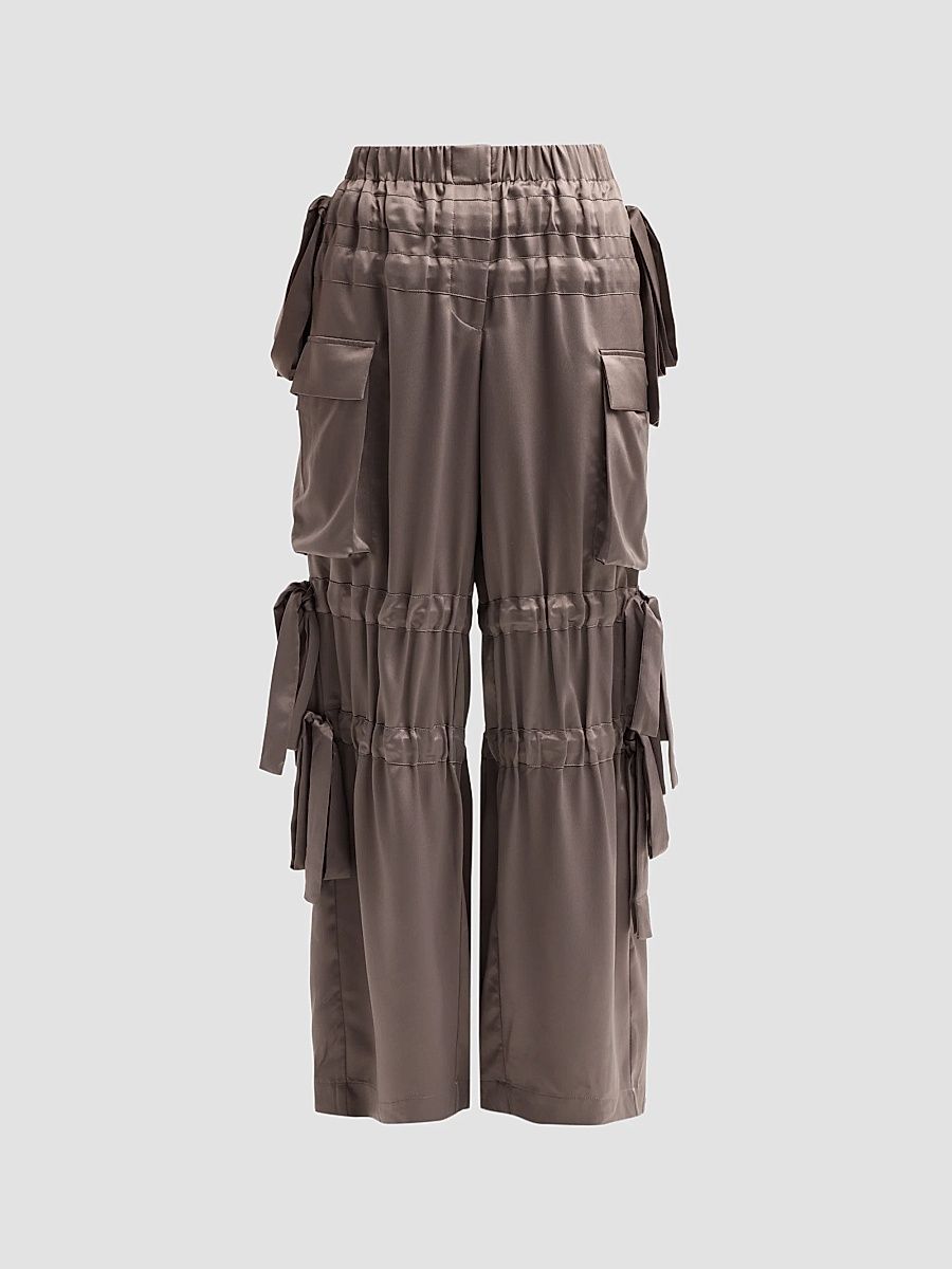 Women's Odin Satin Trousers - Steel Grey - Size 12