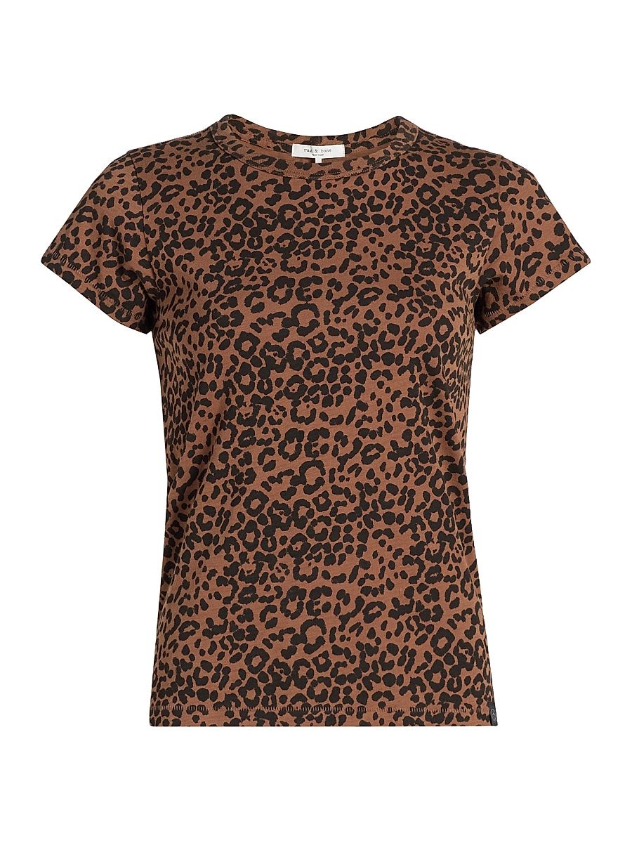Women's All Over Leopard-Print Cotton T-Shirt - Brown Multi - Size Medium