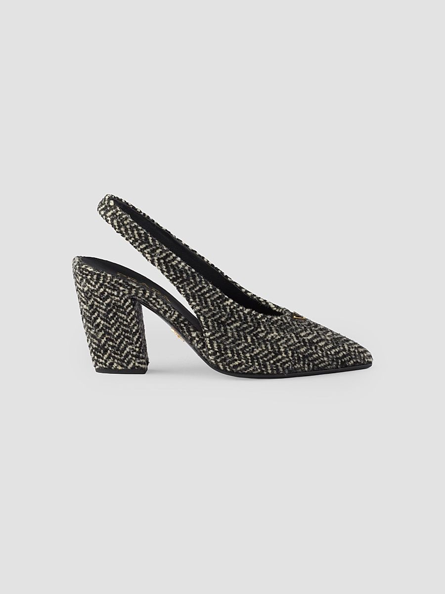 Women's Chevron Slingback Pumps - Black Multicolor - Size 12