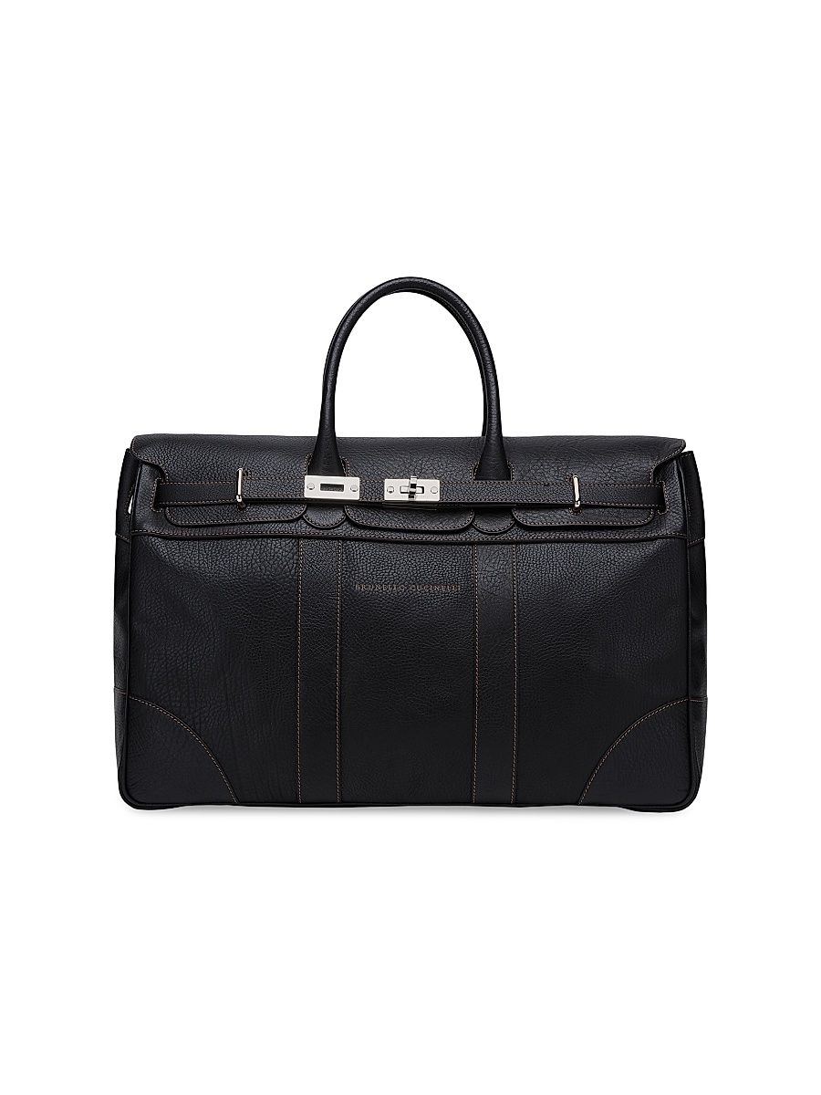 Men's Grained Calfskin Country Bag - Black