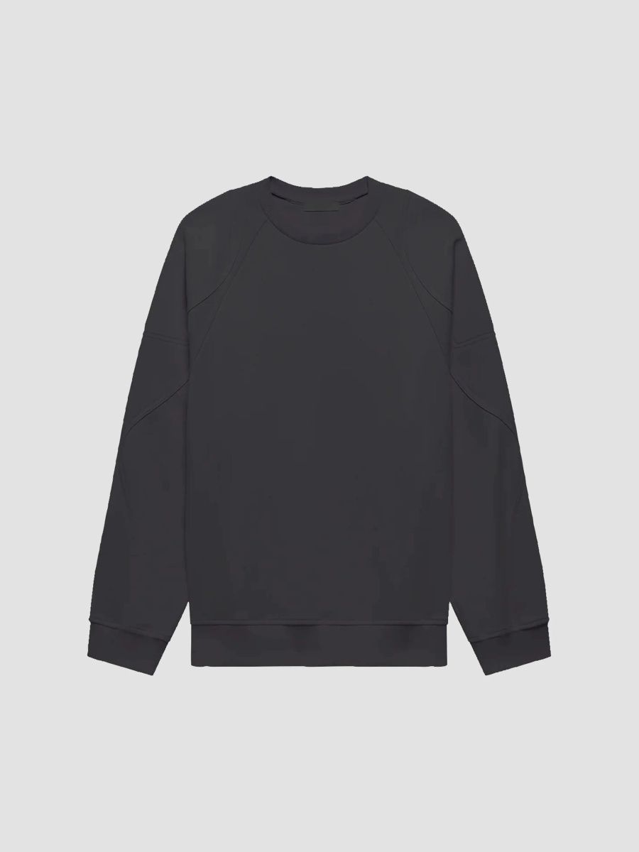 Helmut Lang Men's Patch Moto Crewneck Sweatshirt - Vintage Black - Size Small